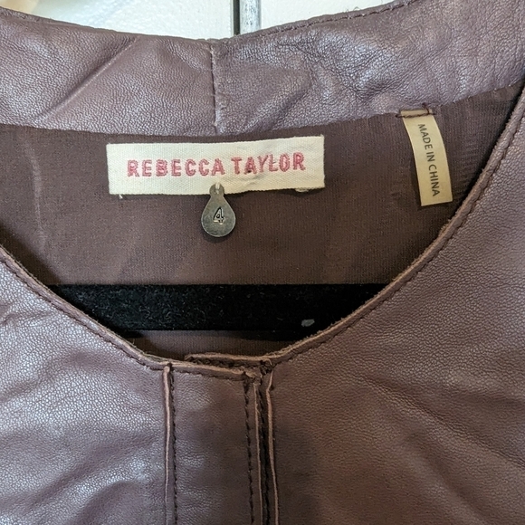Rebecca Taylor Runway leather mini dress purple sz 4 - Picture 6 of 10